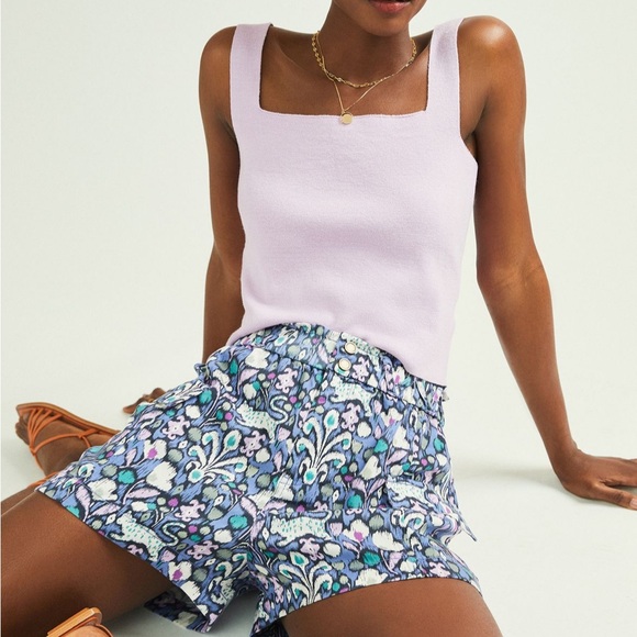 Anthropologie Estelle Blue and Pink Cargo Shorts - Picture 6 of 7